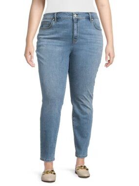 Terra & Sky Women's Plus Size Core Denim Skinny Jeans, Size 18W, High Rise